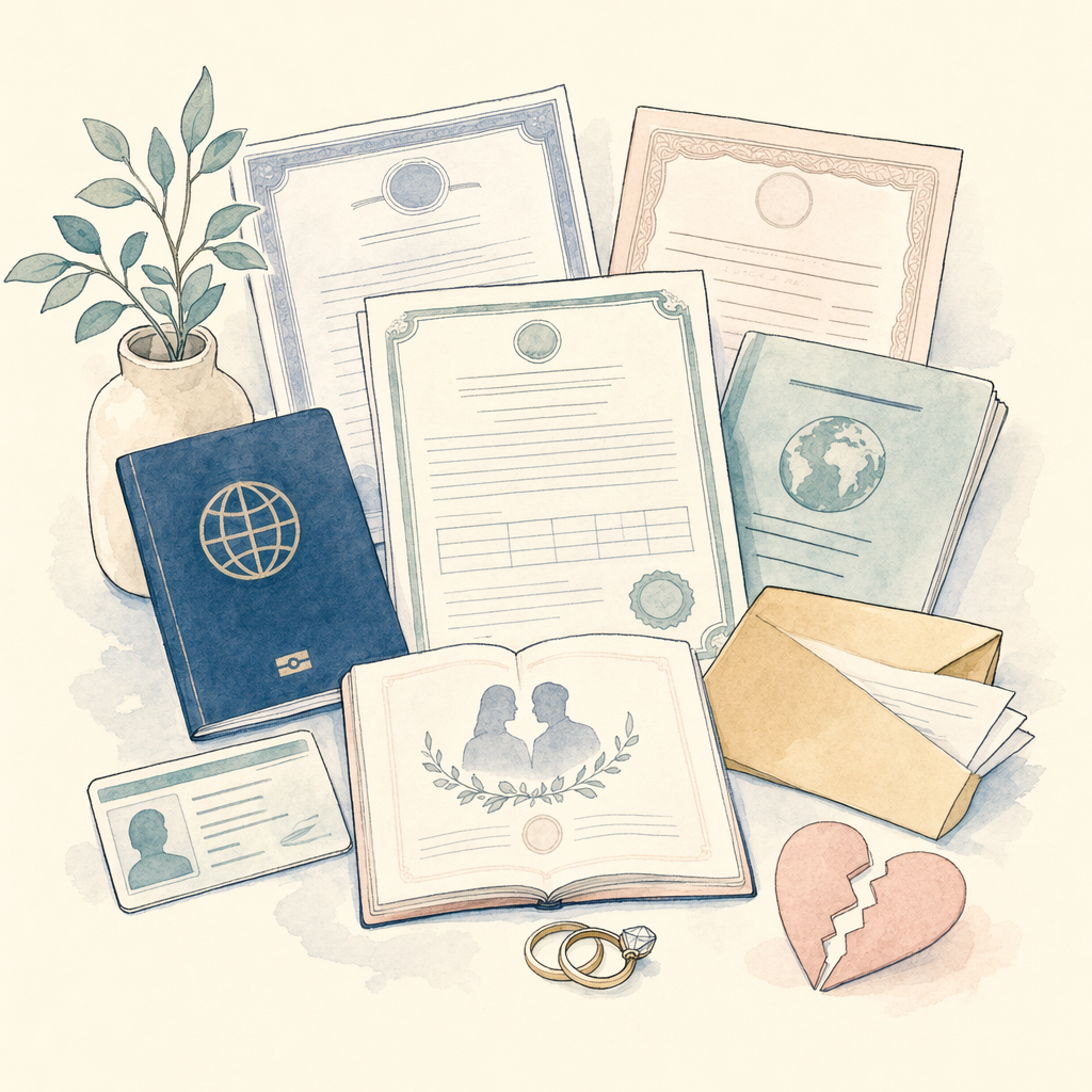 Personal and marriage documents
