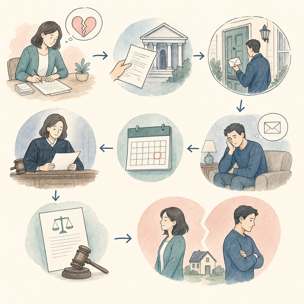 How a default divorce usually happens