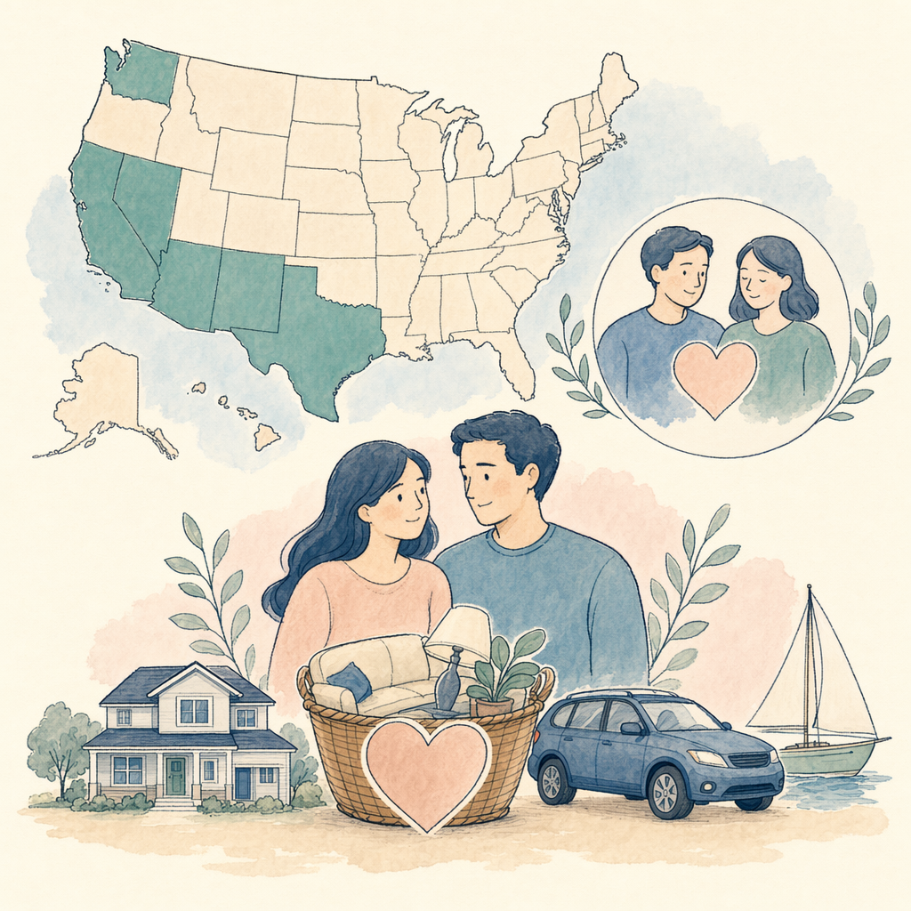 Which states use community property rules?