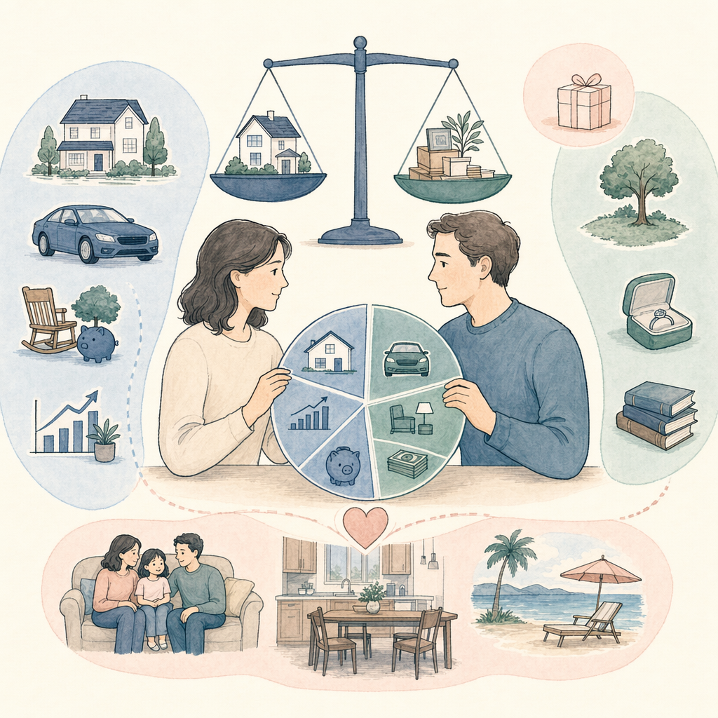 What property is usually included (marital vs. separate)