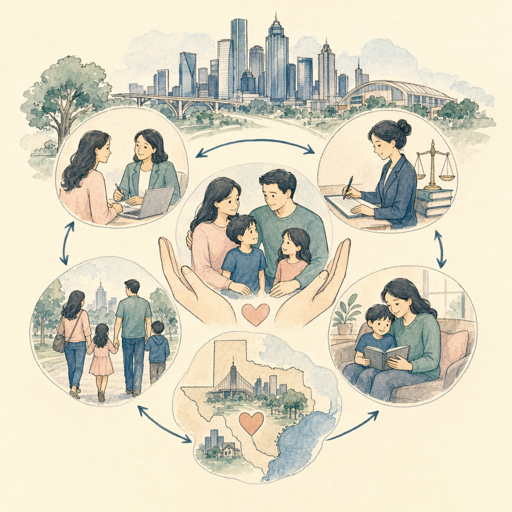 Как работает Next Page Family в Хьюстоне